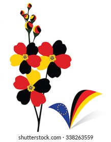 flower and tick with shadow in Germany colors