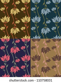 Flower tileable pattern in vectors