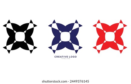 FLOWER TILES Abstract initial monogram letter alphabet logo design