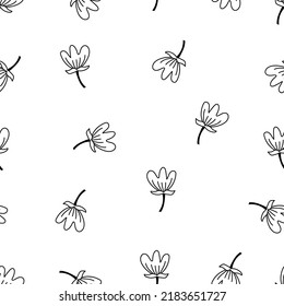 Patrón de doodle de línea mínima de flor