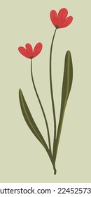 Flower tiny plants hand drawn aesthetic style collage illustrations elements