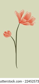 Flores pequeñas plantas ilustraciones de collage de estilo estético dibujadas a mano