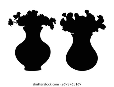flower tob with flower vector silhouettes