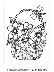 flower top coloring book page. flower coloring book . doddle coloring book .art book.