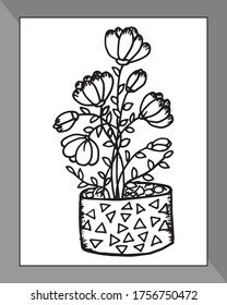 flower top coloring book pages design.doddle coloring book design. flower coloring book. flower line art design.