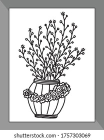 flower top coloring book pages design.doddle coloring book design. flower coloring book. flower line art design.