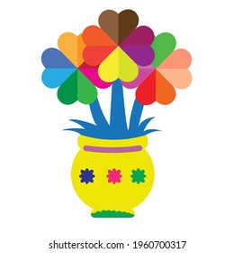Diseño de la parte superior de las flores. diseño de icono de la flor vectorial.