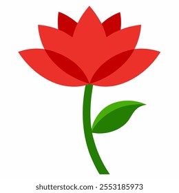 Vector superior de la flor sobre fondo blanco 