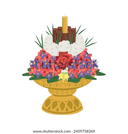 Flower tray for Teacher’s day vector