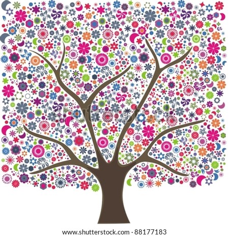 Flower Tree Stock Vector Royalty Free Shutterstock