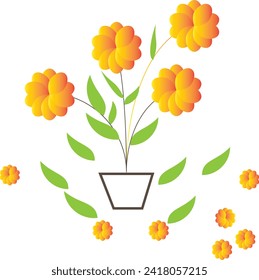 flower tree art icon vector and illustration