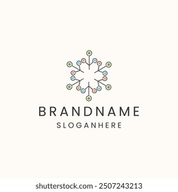 Ilustración vectorial de Plantilla de diseño de logotipo de árbol de flores sobre fondo blanco