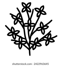 Árbol de flores (Año Nuevo Lunar), icono negro verdadero