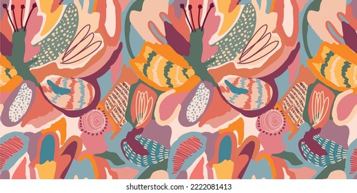 flower trendy abstract and minimalist pattern perfect for textiles and decoration