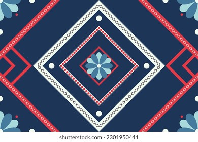 patrón étnico de flor tribal geométrica. Nativos americanos, indios, africanos, mexicanos, marroquíes. Diseño de ropa, tela, textiles, baldosas, alfombras, texturas, papel pintado, decoración del hogar, alfombra, accesorios.