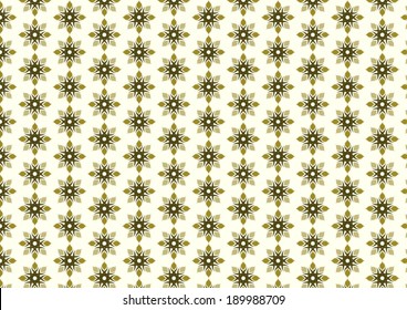 Flower tribal and lobe pattern on light yellow background.