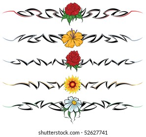 Flower tribal tattoo