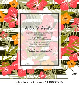  Flower tropical card invitation