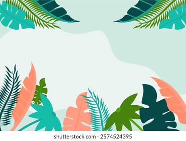 flower Tropical Frame background for design