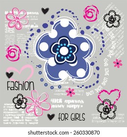 flower, T-shirt design vector illustration