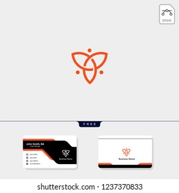 flower, tulip, beauty concept logo template vector illustration, free your business card design template