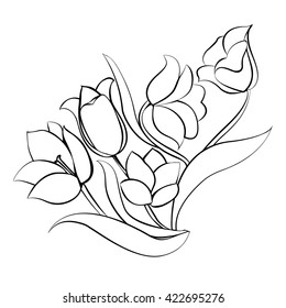 Lily Valley Flower Drawing Illustration Black Stock Vector (Royalty ...