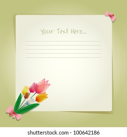 Flower tulip card or background.Vector illustration.