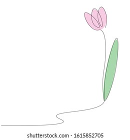 Flower tulip continuous line drawing vector illustration