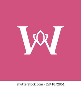 FLOWER TULIP GOLD SPA MASSAGE LOGO LETTER W