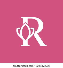 FLOWER TULIP GOLD SPA MASSAGE LOGO LETTER R