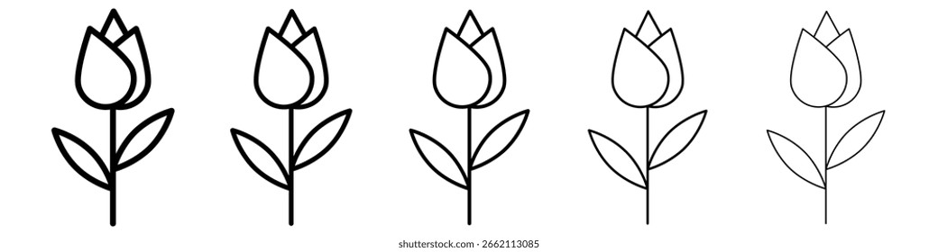 Flower tulip icon filled flat sign concept for web design.