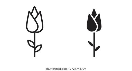 Icono del tulipán de la flor. cartel plano lleno para el concepto móvil y el Diseño web