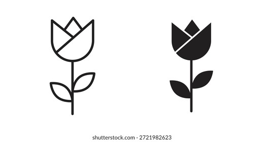 Icono de tulipán de flores icono plano simple. Versión Liner - Vector de stock.