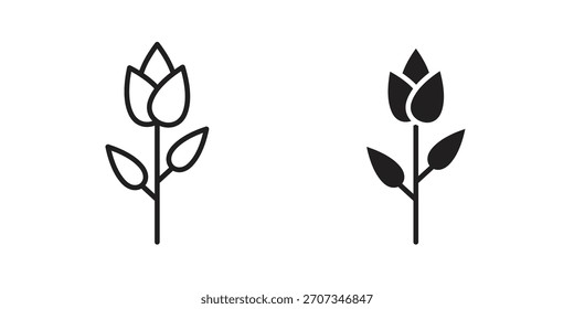 Icono del tulipán de la flor. Colección plana y del estilo del movimiento. símbolo simple