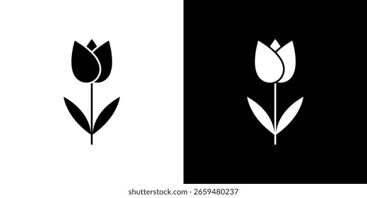 Ícone de tulipa de flor Gráficos escalonáveis por vetor