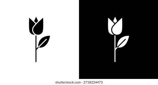 Iconos de tulipán de flores. Vector Plantilla Ilustración Símbolo Píxeles Perfecto