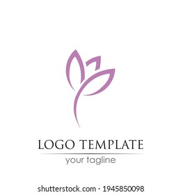 flower tulip logo vector illustration design template