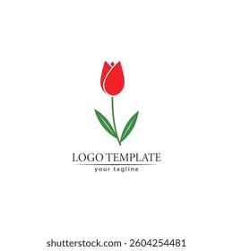 flower tulip logo vector illustration design template