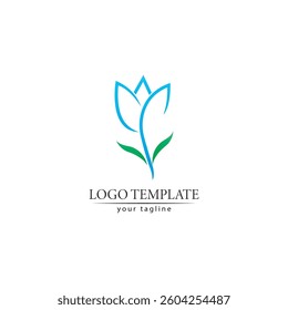 flower tulip logo vector illustration design template