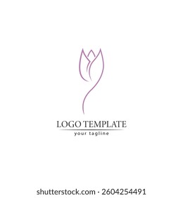 flower tulip logo vector illustration design template