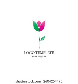 flower tulip logo vector illustration design template