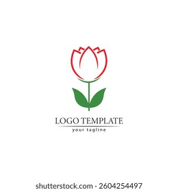 flower tulip logo vector illustration design template