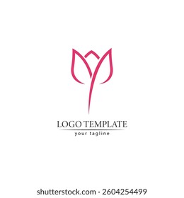 flower tulip logo vector illustration design template