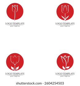 flower tulip logo vector illustration design template