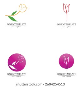 flower tulip logo vector illustration design template