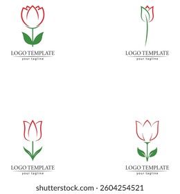 flower tulip logo vector illustration design template