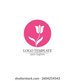 flower tulip logo vector illustration design template