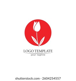 flower tulip logo vector illustration design template