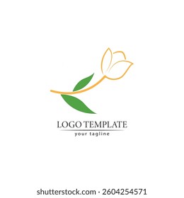 flower tulip logo vector illustration design template