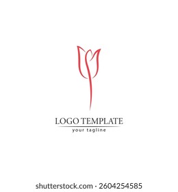flower tulip logo vector illustration design template
